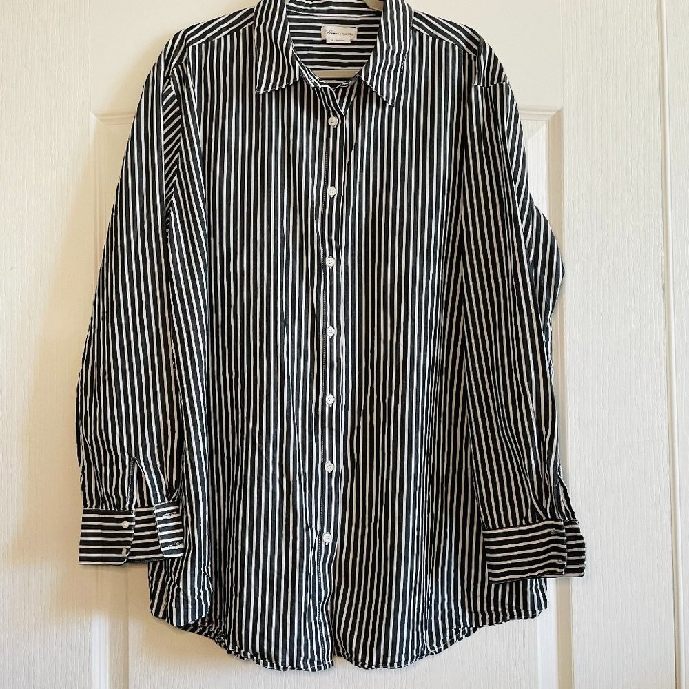 Lovers + Friends Womens Striped Casual Relaxed Button Down Shirt Size XL